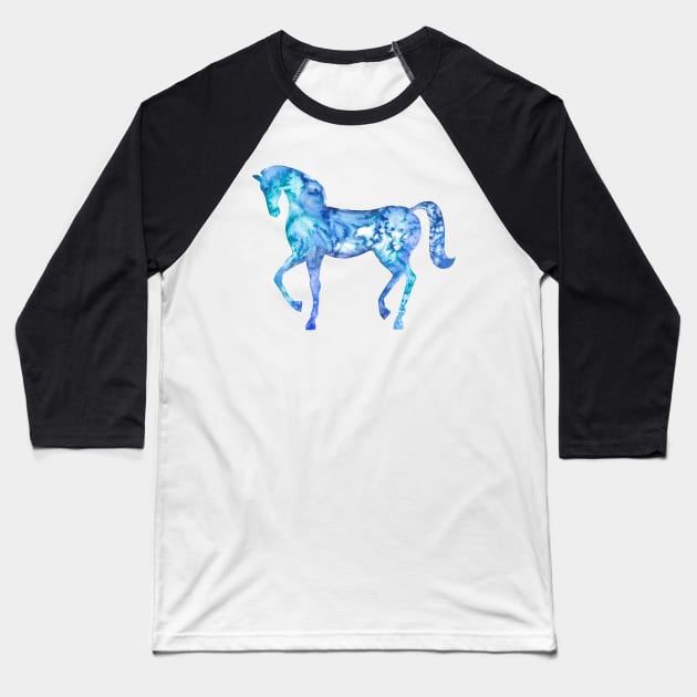 Blue horse in my dreams Baseball T-Shirt by andreeadumez